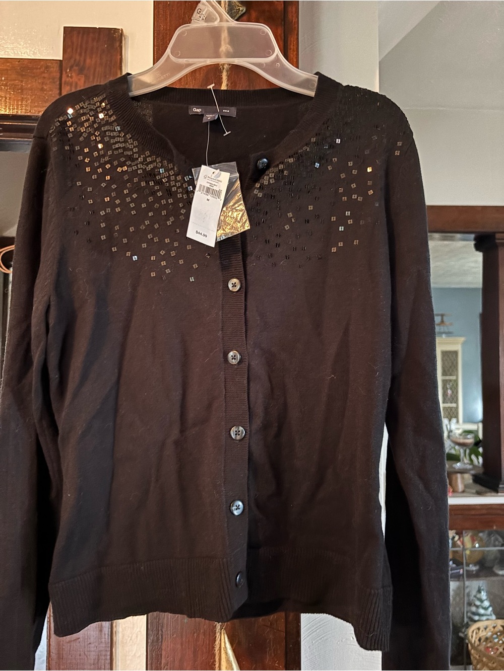 Gap Women's Black Sequin Cardigan Sweater